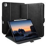Zinibri iPad Pro 11 inch hoes 2024 M4 A2836 A2837 met potloodhouder & zak & handriem, standhoes, magnetische PU-lederen hoes compatibel met iPad Pro 11 M4 2024 (5e generatie), zwart