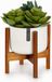 Fox & Fern Plantenstandaard met bloempot, Stijlvolle plantenstandaard hout, Stabiele plant stand, Plantenstandaard van duurzaam hout, Bloempot standaard van acaciahout, Plantenstandaard modern