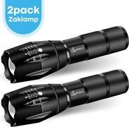 FOXLY Militaire LED Zaklamp - Inclusief Oplader & Batterij - Waterproof - Schokbestendig - 2 stuks