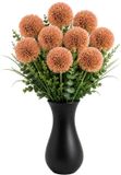 Bellatio Design Sierui Globemaster kunstbloem - 8x - losse stelen - zalmroze - 44cm