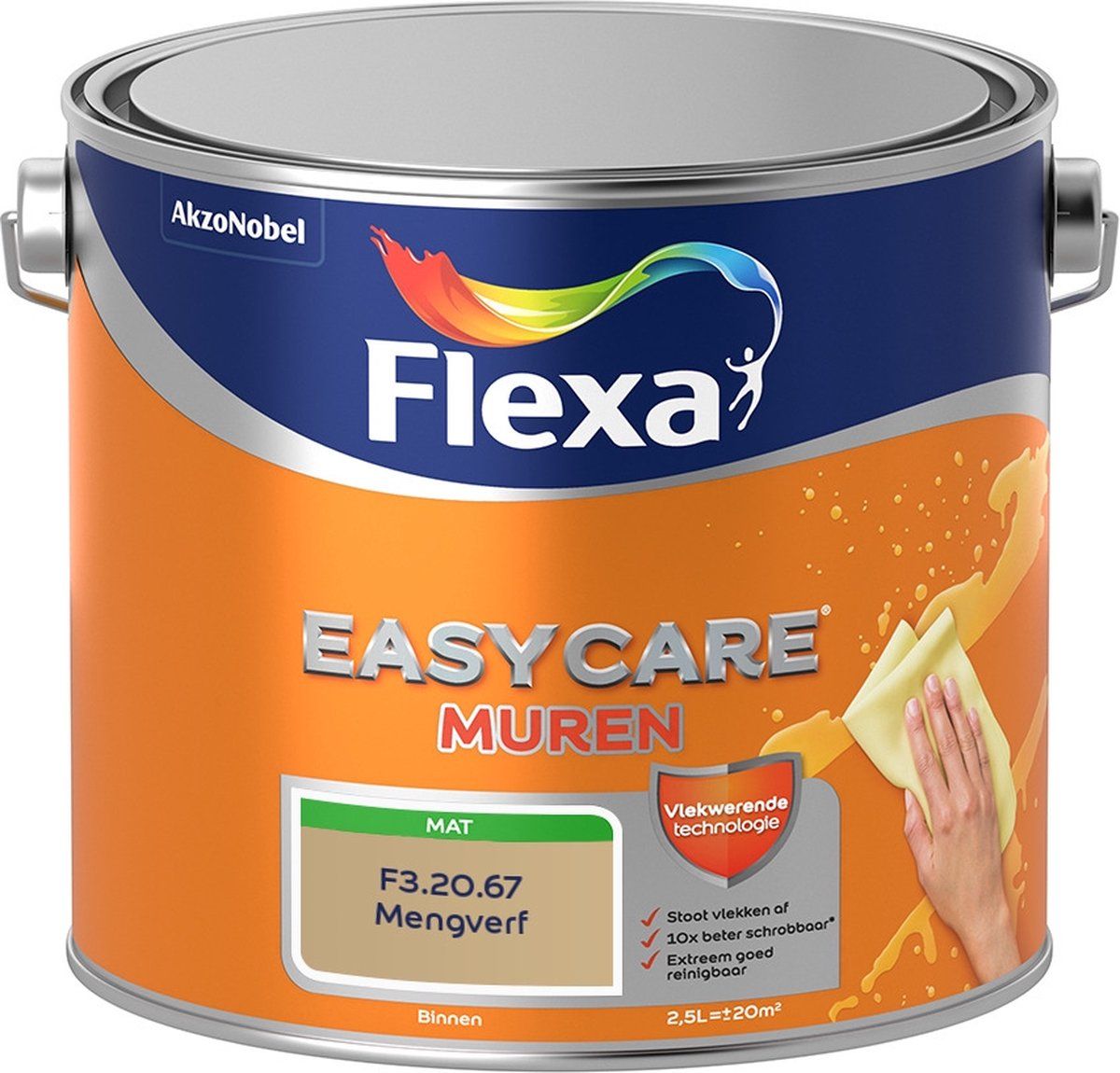 FLEXA Easycare Muurverf - Mat - Mengkleur - F3.20.67 - 2,5 liter