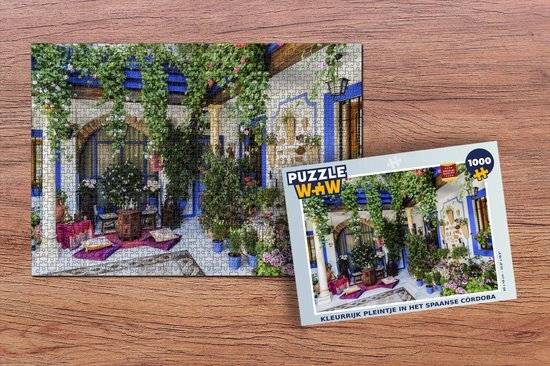 MuchoWow Puzzel Kleurrijk pleintje in het Spaanse Córdoba - Legpuzzel - Puzzel 1000 stukjes volwassenen