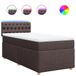 vidaXL Boxspring met matras, stof, donkerbruin, 140x200 cm