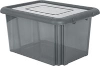 EDA Opbergbox 55L - grijs - stapelbaar - L58 x B44 x H31 cm - kunststof - Bak/doos met deksel