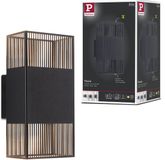 Paulmann LED-wandlamp Tharin IP44 3000K 120x250 mm 2x3,7W Zwart
