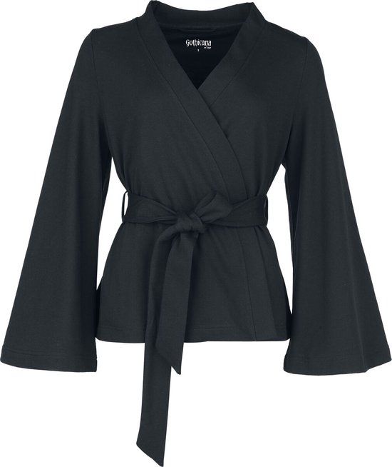 Gothicana by EMP Gothicana Zwarte kimono-blazerjas met ceintuur - Dames - XL