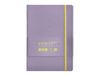Antartik Notitieboek met elastiek, wit deksel, A5, gladde vellen, violet en geel, 80 vellen, 80 g/m², FSC