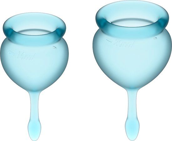 Satisfyer Feel Good - Menstrual Cup Set - 20 ml - Lichtblauw