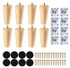 Set de 8 pieds de meuble en bois 8 cm