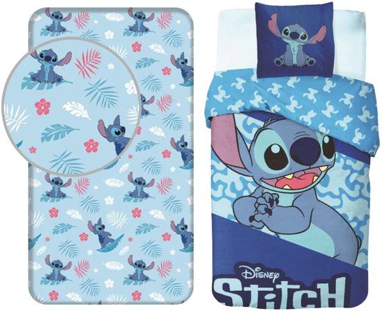 4KidsOnly Jerry Fabrics Lilo & Stitch Dekbedset Junior Katoen Blauw