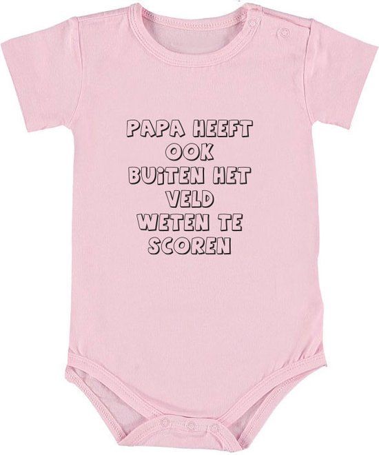 Sol's Papa heeft ook buiten het veld weten te scoren Baby Romper Roze Maat 50/56