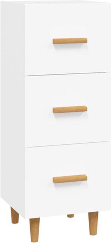 vidaXL Dressoir 34,5x34x90 cm bewerkt hout wit