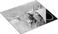 Chefcare Inductie Beschermer Twee Schotse Hooglanders Zwart Wit 57,6x51,6 cm