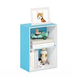 Furinno Luder 2-Tier Open Plank Boekenkast, Lichtblauw/Wit