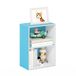 Furinno Luder 2-Tier Open Plank Boekenkast, Lichtblauw/Wit