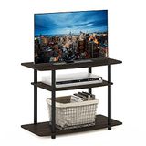 Furinno No Tools 3-Tier Entertainment Center Stand, TV Stands, TV Unit, TV Plank, Donkerbruin/Zwart