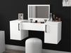 MERCANTO Table de maquillage blanc 2 portes