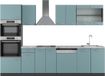 Vicco R-Line Complete keukeneenheid – 300 cm met hoge kast, WB Marmer Blauw-grijs/antraciet