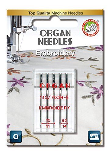 ORGAN NEEDLES #75-#90 Combo Embroidery x 5 Needles