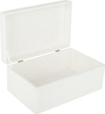 Creative Deco Grote Houten Doos Opbergdoos Wit | 30 x 20 x 14 cm | met Deksel