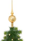Krebs Glas Lauscha Gmbh Luxe glazen piek goud met glitter sneeuwvlok 28 cm kerstversiering
