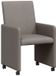vidaXL Stoelen voor eetkamer met wielen, 2 stuks, stof, taupe