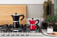 Tognana Porcellane V4430064746 Moka Express-machine Rood, Zilver