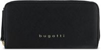 bugatti Ella Zip Around Wallet Black Saffiano zwart