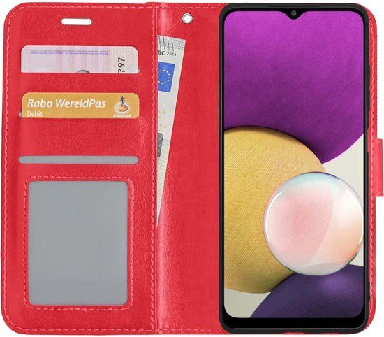 Samsung Galaxy A22 4G Book Case - Red