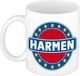 Bellatio Decorations - Harmen voornaam - koffiemok - beker - wit/blauw - 300 ml