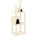 Meuble pour chat avec poteaux à gratter en sisal 167 cm couleur crème