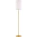 YUDO Lampe Sur Pied Élégante En Acier Avec Abat-jour En Tissu, Luminaire Pour Salon, Interrupteur À Chaînette, Finition Or Et Blanc