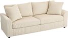 HOMCOM Canapé 3 places Polyester Crème 212x80x88cm