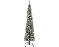 Everlands Pencil pine - smalle kunstkerstboom met sneeuw groen, wit 2,4m x 70cm