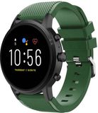 Strap-it Siliconen smartwatch bandje - Legergroen - Geschikt voor Fossil Gen 5 / Gen 5e / Gen 6 44mm