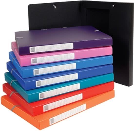 Exacompta elastobox rug van 25 cm geassorteerde kleuren