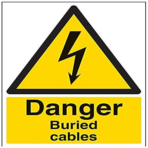 V Safety VSafety Danger, Begraven Kabels Waarschuwingsbord - 300mm x 400mm - 1mm Rigid Plastic