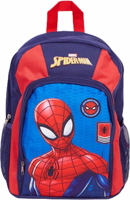 Marvel Spiderman Rugzak - 38x28x15 cm - Blauw/Rood - 16L - Kinderen