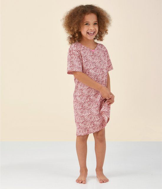 Little Label zomer nachthemd meisjes roze zebra-streep 98-104