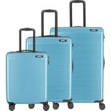 Paklite Sienna 4 wielen Kofferset 3-delig - Harde bagage - TSA slot - eisblau