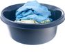 KADAX Matte plastic wasbak, kunststof kom, ronde spoelbak, robuuste waskom, huishoudwaterkom voor badkamer, multifunctionele kuip (marineblauw, 14 liter)