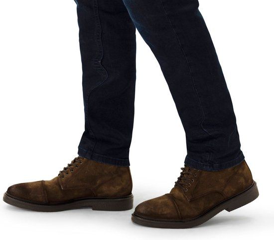 Manfield Heren Bruine Suède Veterboots Maat 41