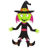 Widmann 51944 - heks ca. 53 cm - wanddecoratie om op te hangen - Halloween - themafeest