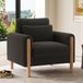OKWISH Fauteuil - 87x83x88,5 cm - Fauteuil avec coussin épais - Élégant et confortable pour la maison - Bois massif - Gris