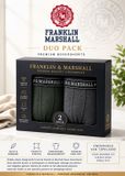 Franklin & Marshall Boxershorts Duo Pack Heren M Licht Grijs Melange Katoen/Elastaan