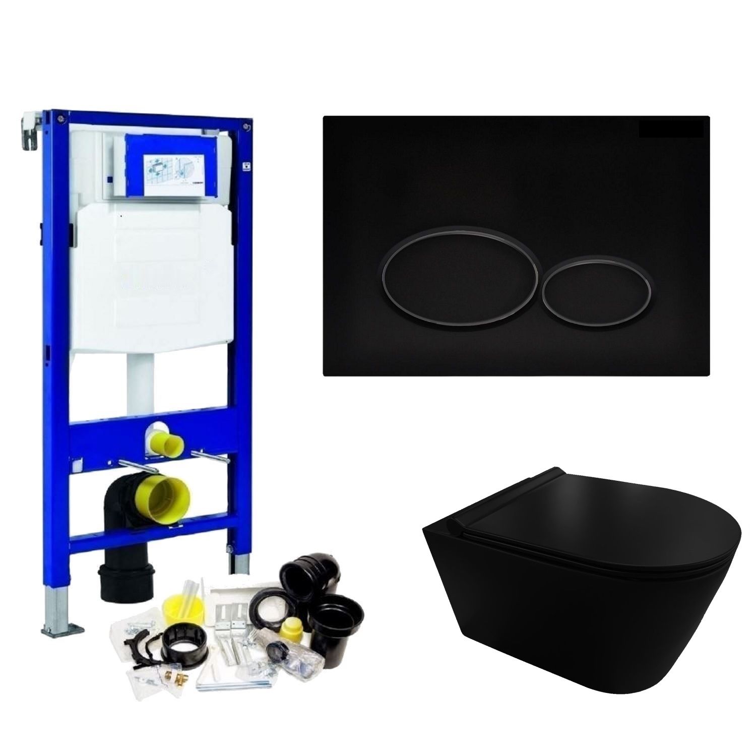 Geberit UP320 Toiletset - Civita - Rimless - Mat Zwart - 8719304450825