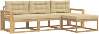 vidaXL - Bank loungeset - 4 zitplekken - Polyester - Wit en Beige