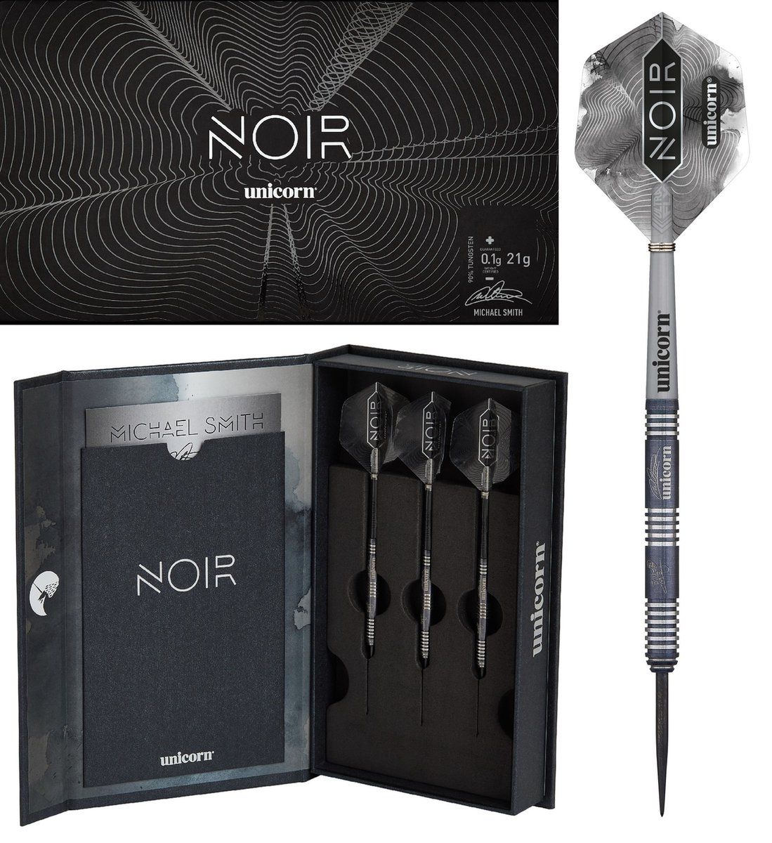 Unicorn Michael Smith Noir 90% - Dartpijlen - 0054722278568