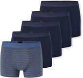 Schiesser 5PACK Shorts - 95/5 Multipacks - Heren - Donkerblauw/Blauw - Effen - 95% Katoen/5% Elastaan - Maat M