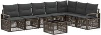 vidaXL Tuinbankenset 8-delig Grijs Polyrattan